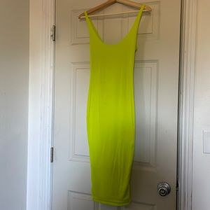 Body con lime green dress